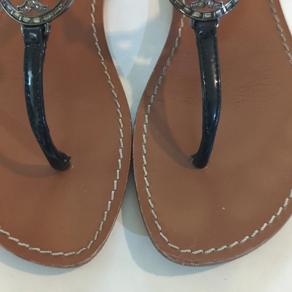 Tory Burch Miller rhinestone logo sandal summer flats - Picture 5 of 11